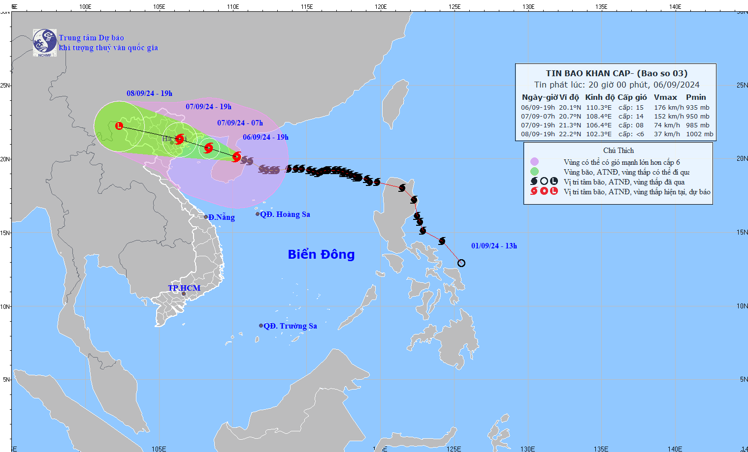 Bão số 3 đã giảm 1 cấp, cách Quảng Ninh 360km